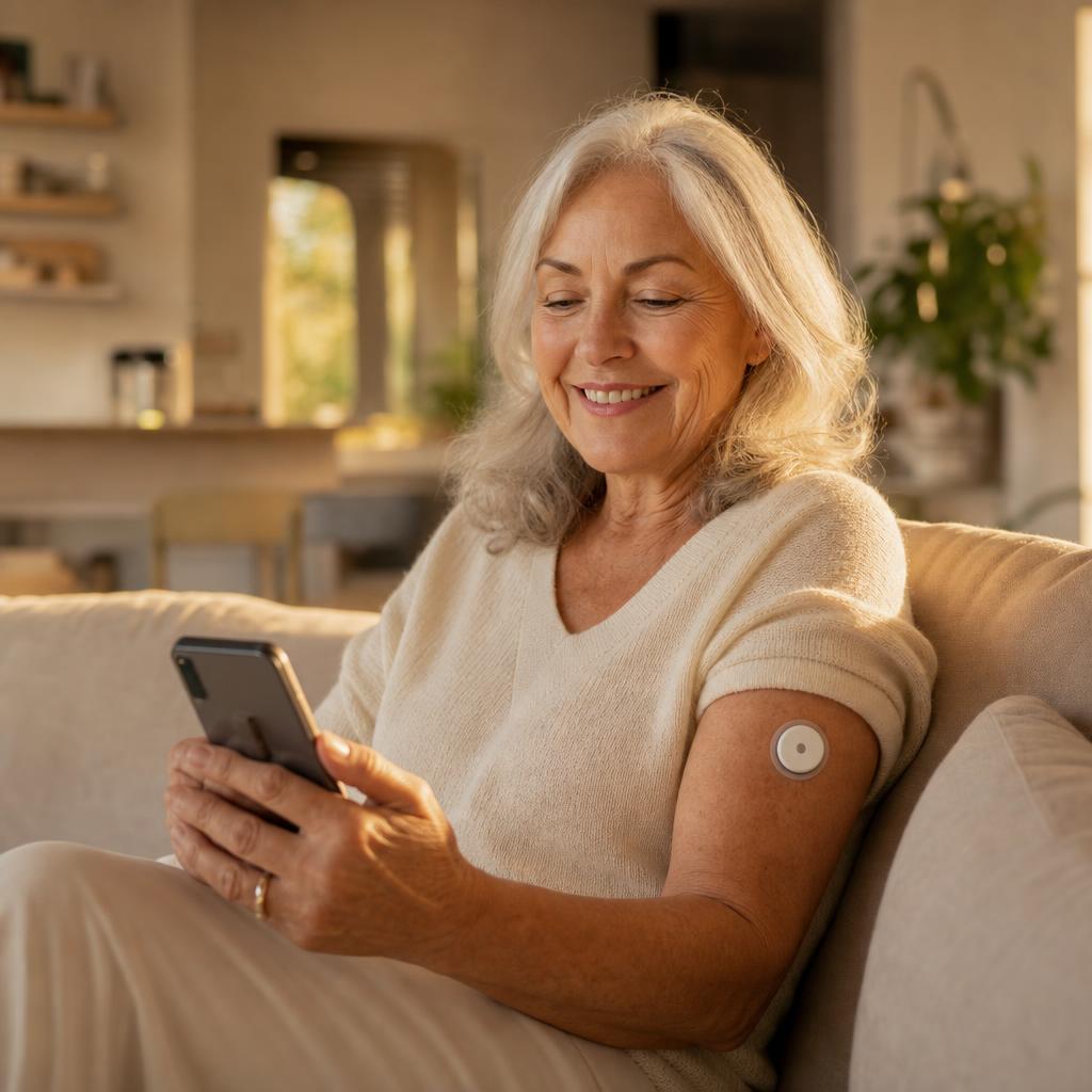 Patient using a CGM at home